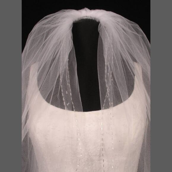Your Dream Dress S5177VL White Silver Beaded Bridal Veil NEW main image 7